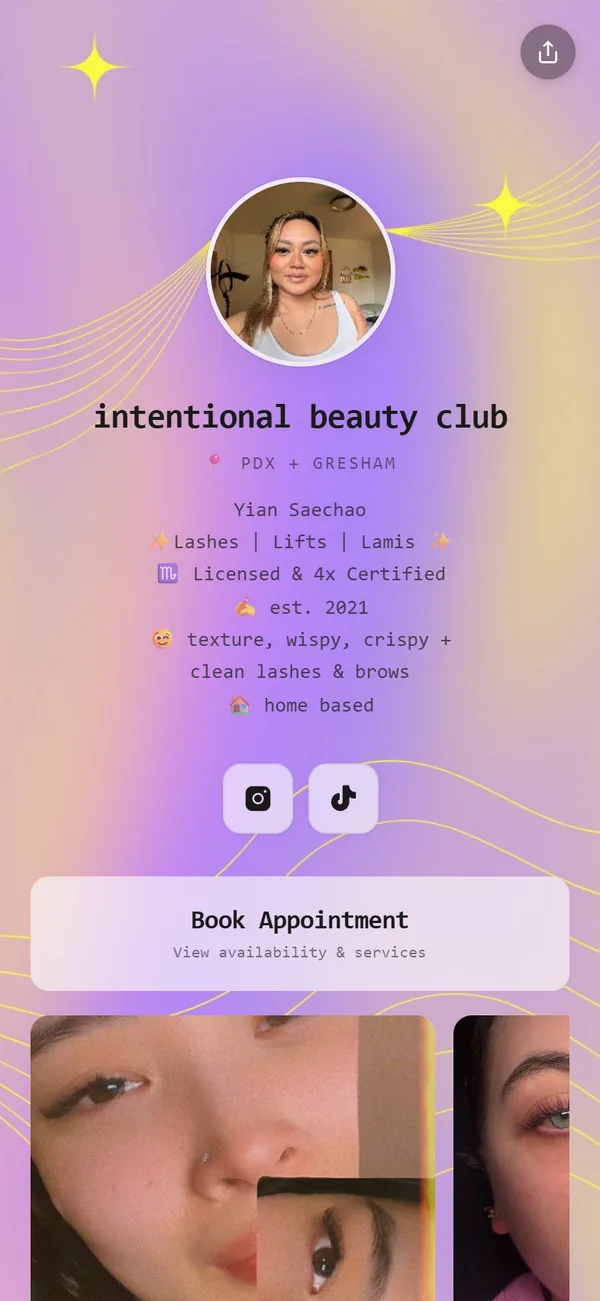 intentionalbeautyclub, a real Besmi booking page