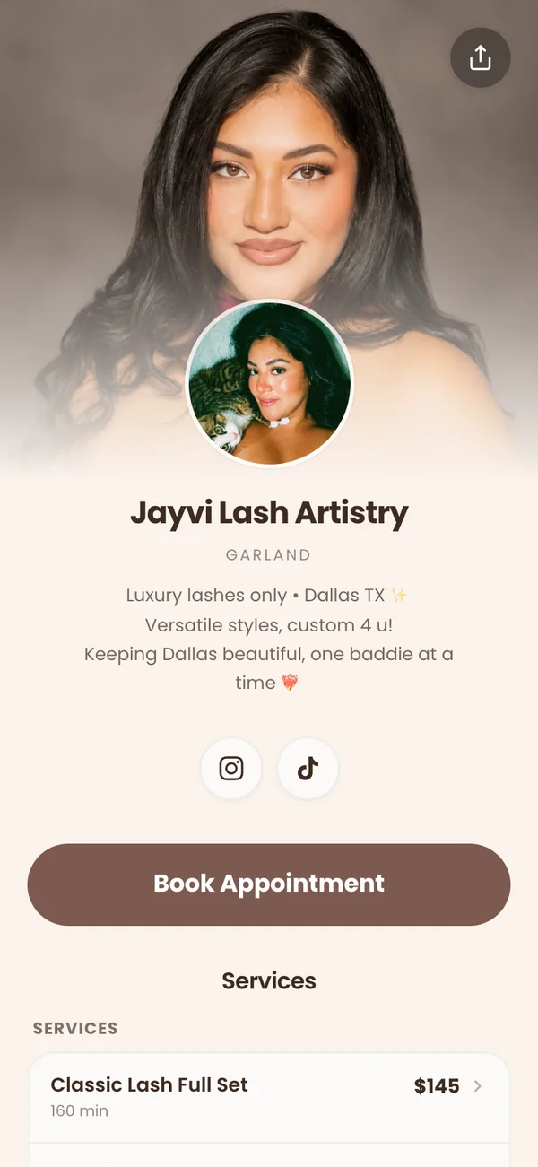 jla, a real Besmi booking page