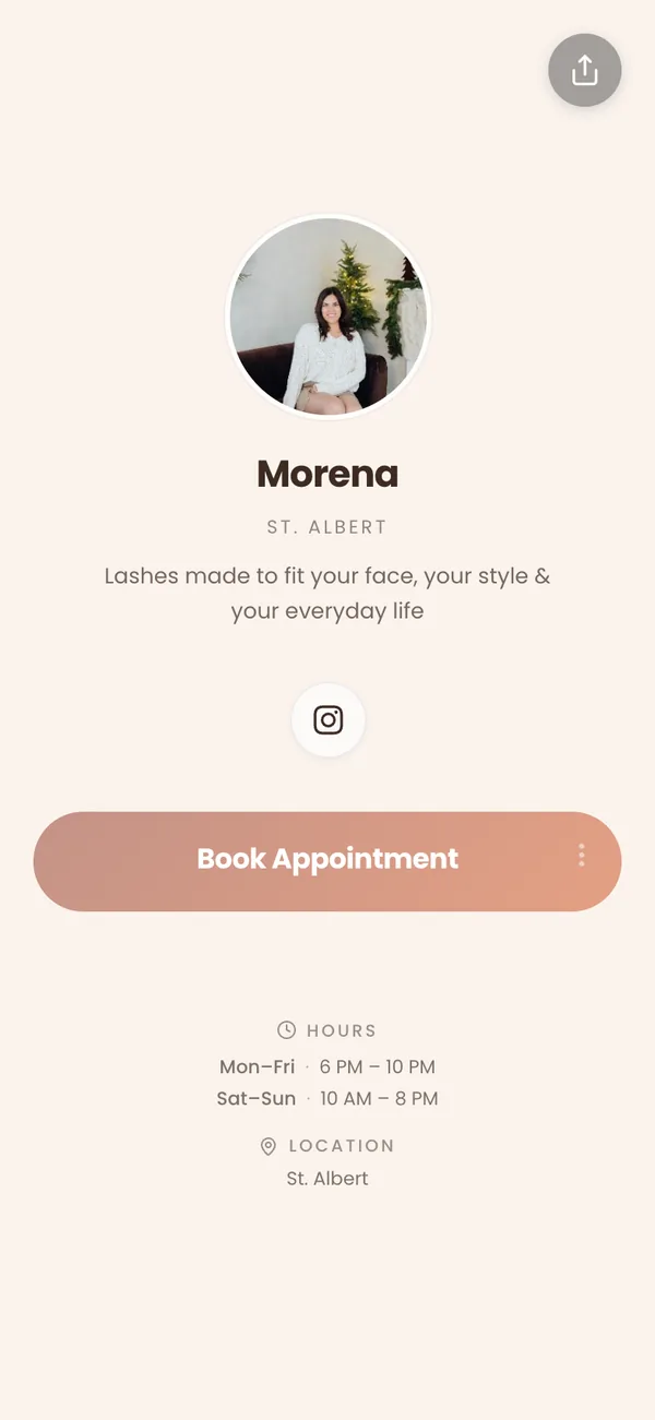 morena, a real Besmi booking page
